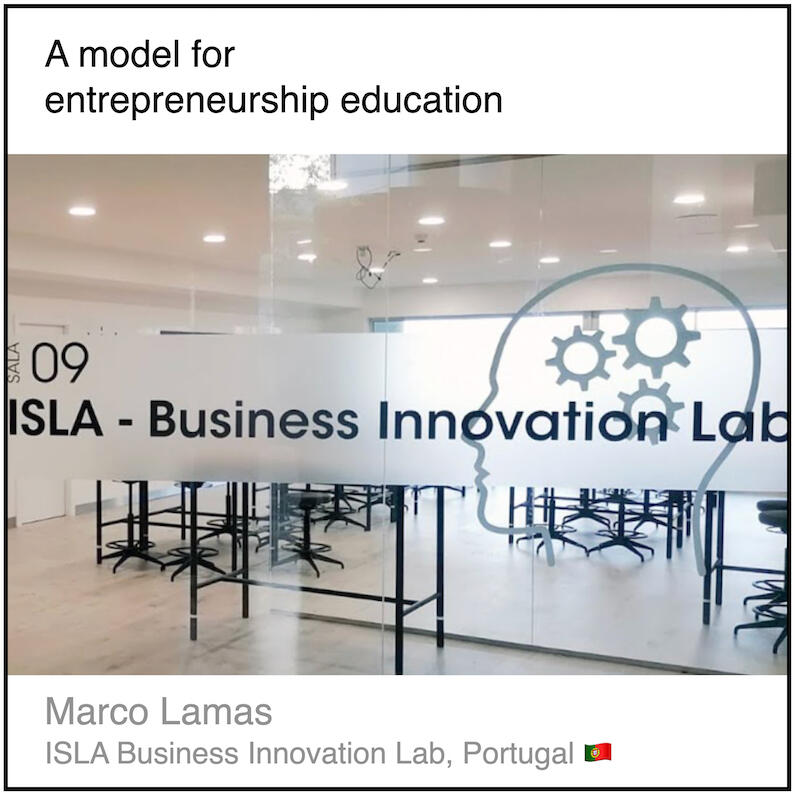 Read or download the PDF with the title "A model for entrepreneurship education" written by Marco Lamas from ISLA Business Innovation Lab in Portugal.